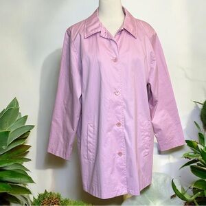 Lands' End Women's Button Up Light Pink Trench Coat size 10-12 Medium